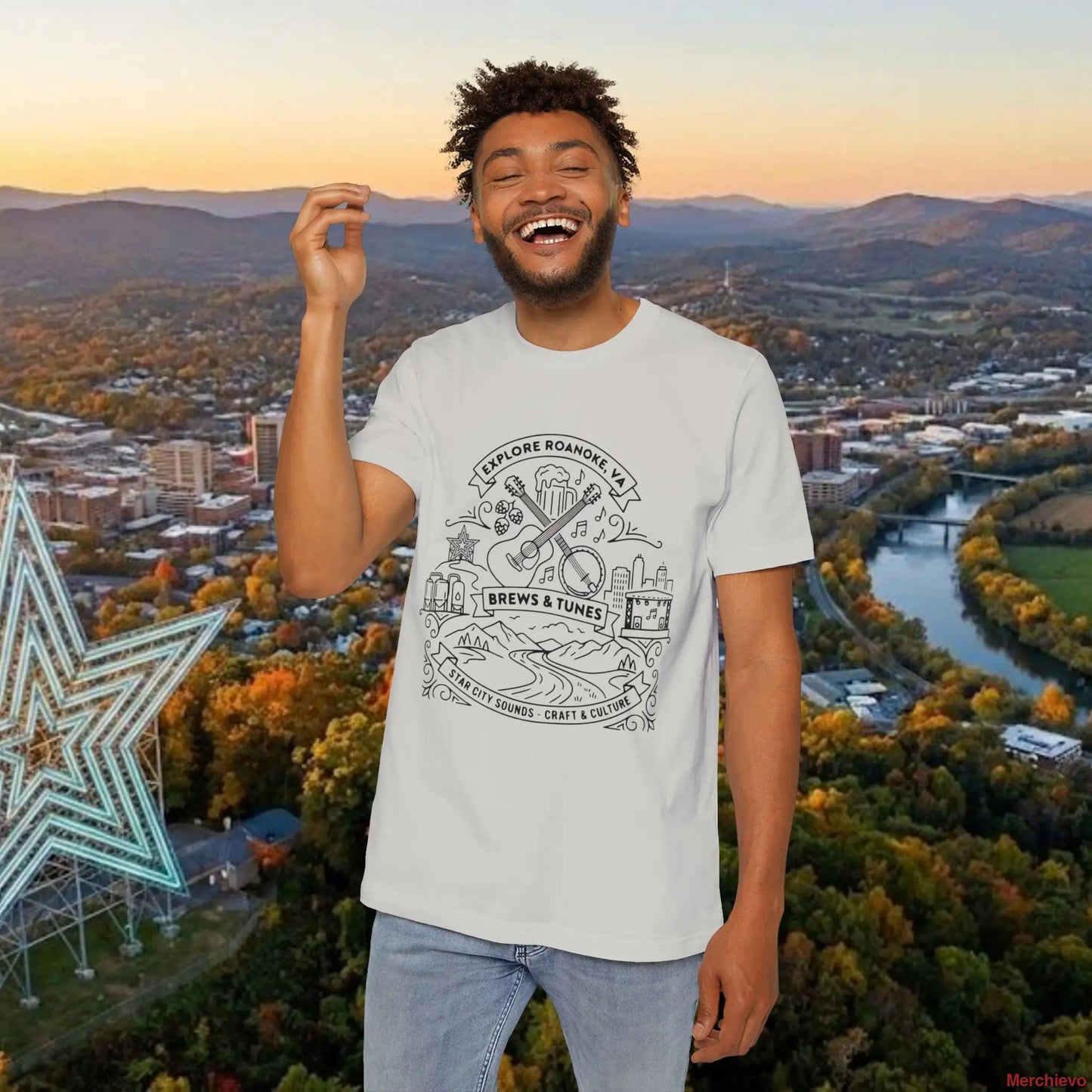Roanoke VA ’Brews & Tunes’ Graphic T-Shirt T-Shirt