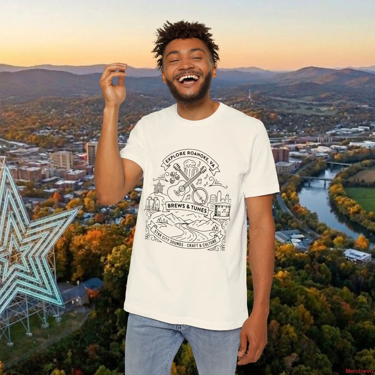 Roanoke VA ’Brews & Tunes’ Graphic T-Shirt T-Shirt