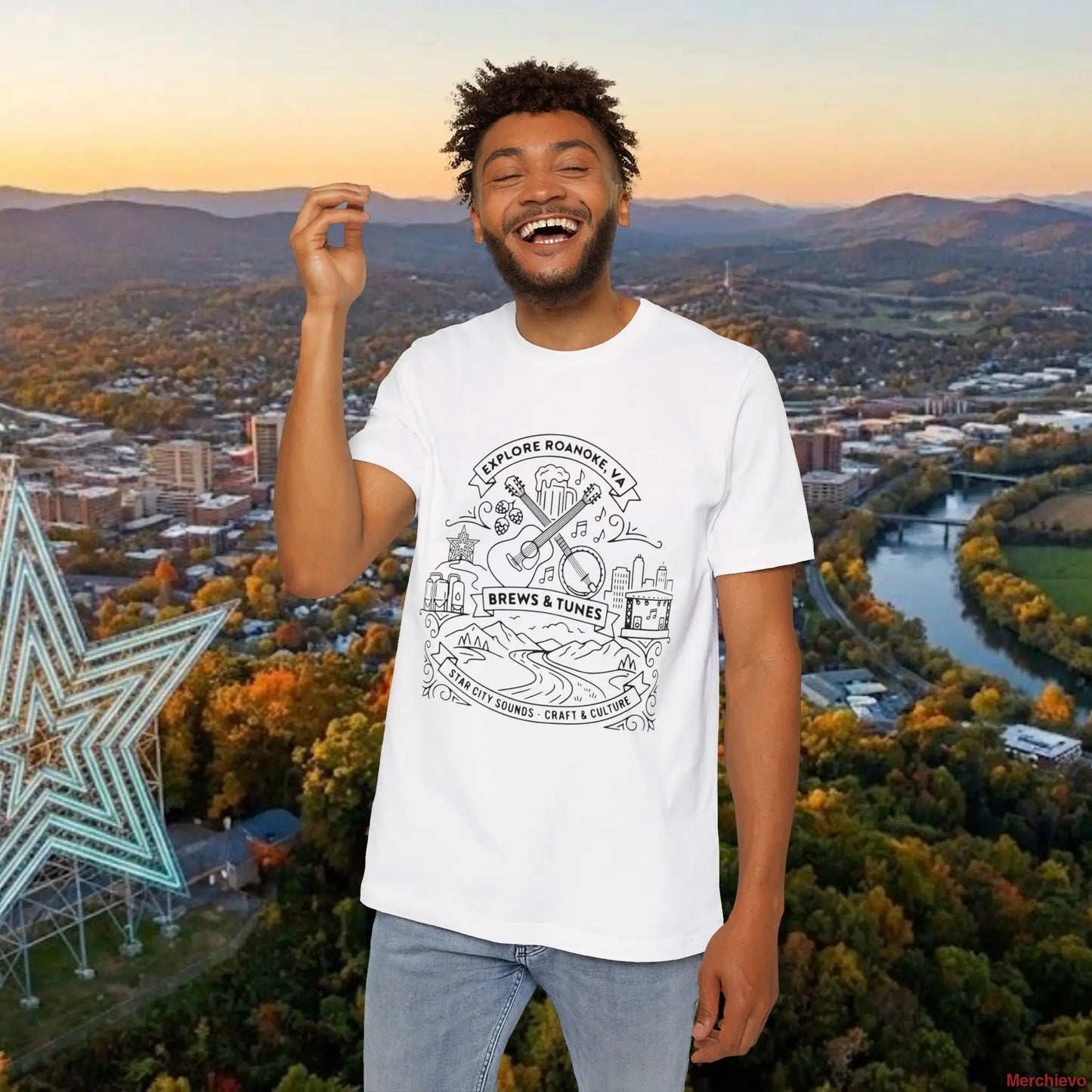 Roanoke VA ’Brews & Tunes’ Graphic T-Shirt T-Shirt