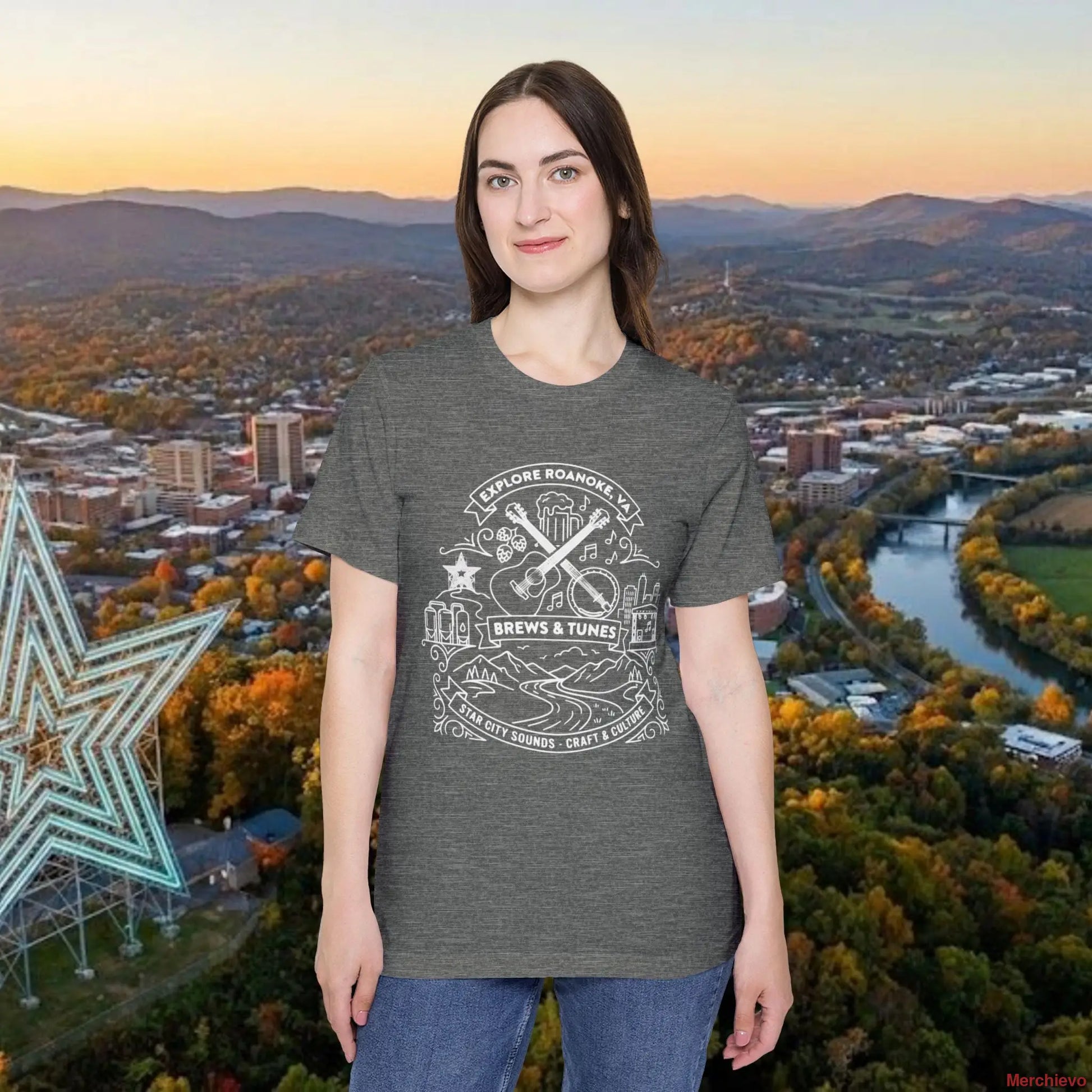 Roanoke VA Explore T-Shirt Deep Heather / XS T-Shirt