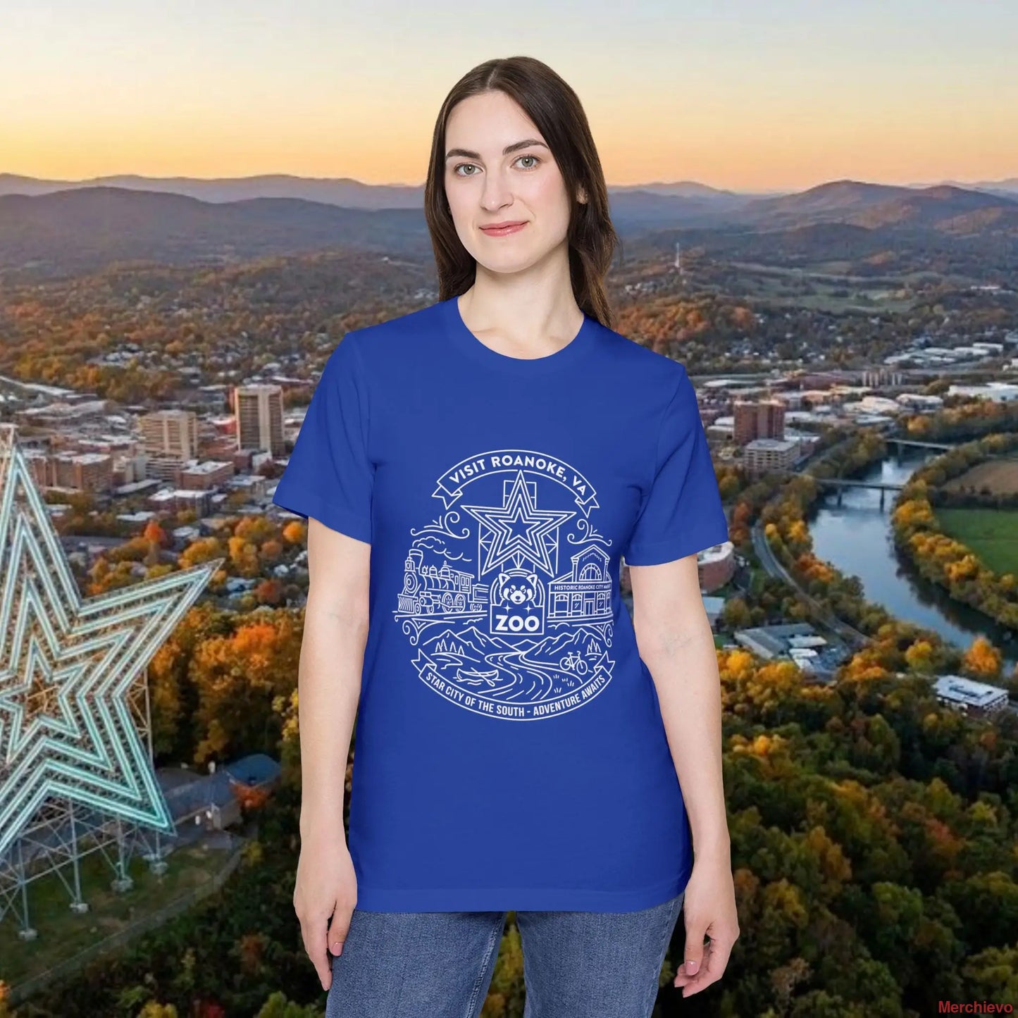 Roanoke Valley ’Star City’ T-Shirt | Retro Virginia Travel Souvenir Tee True Royal / XS T-Shirt