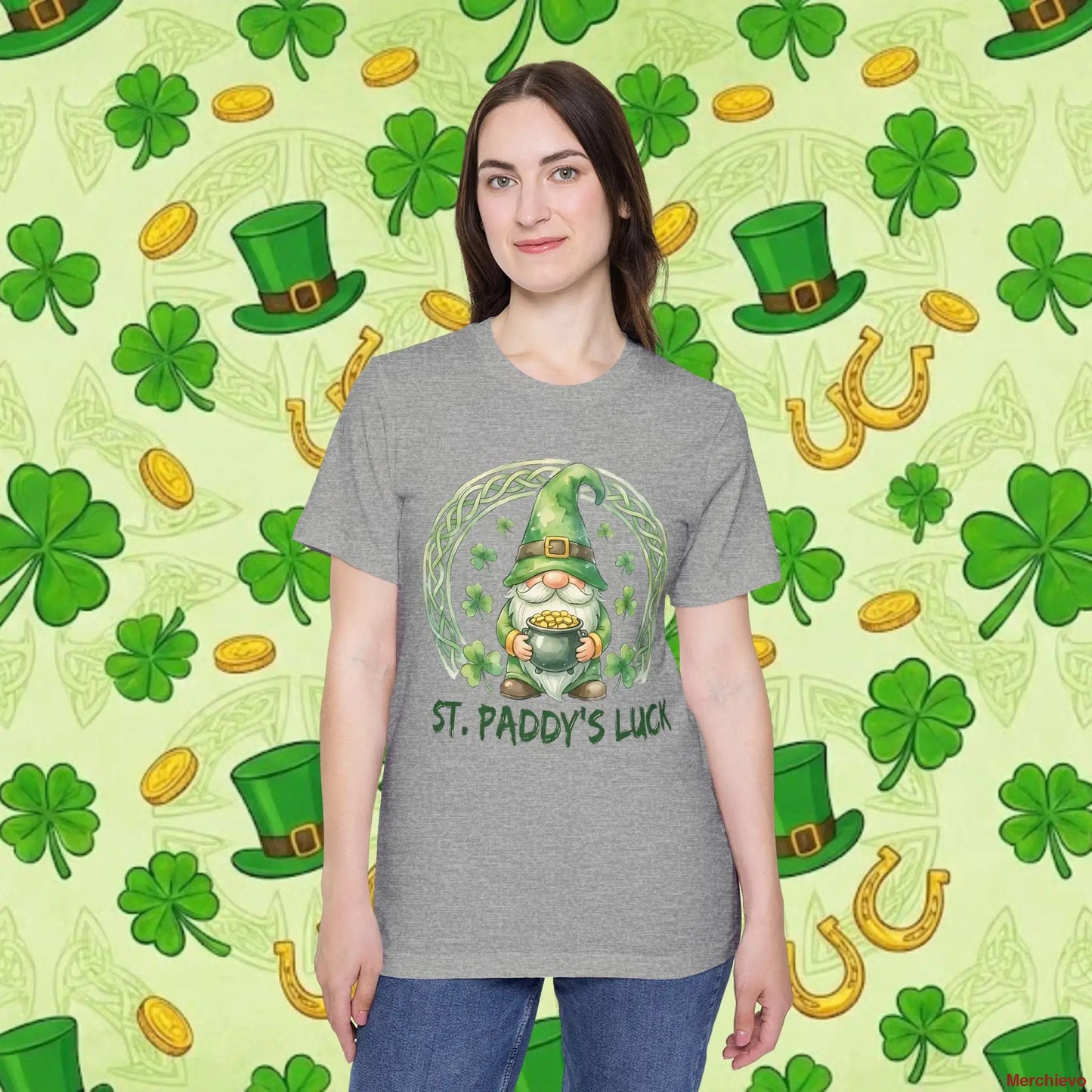 St. Paddy’s Luck Gnome T-Shirt | Whimsical Irish Folklore Graphic Tee Athletic Heather / XS T-Shirt