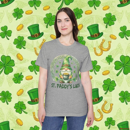 St. Paddy’s Luck Gnome T-Shirt | Whimsical Irish Folklore Graphic Tee Athletic Heather / XS T-Shirt