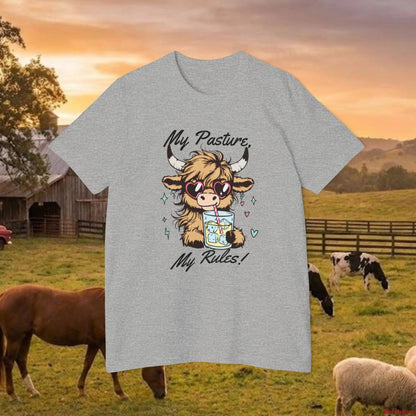 The ’Pasture Prince’ Highland Cow Tee Athletic Heather / XS T-Shirt