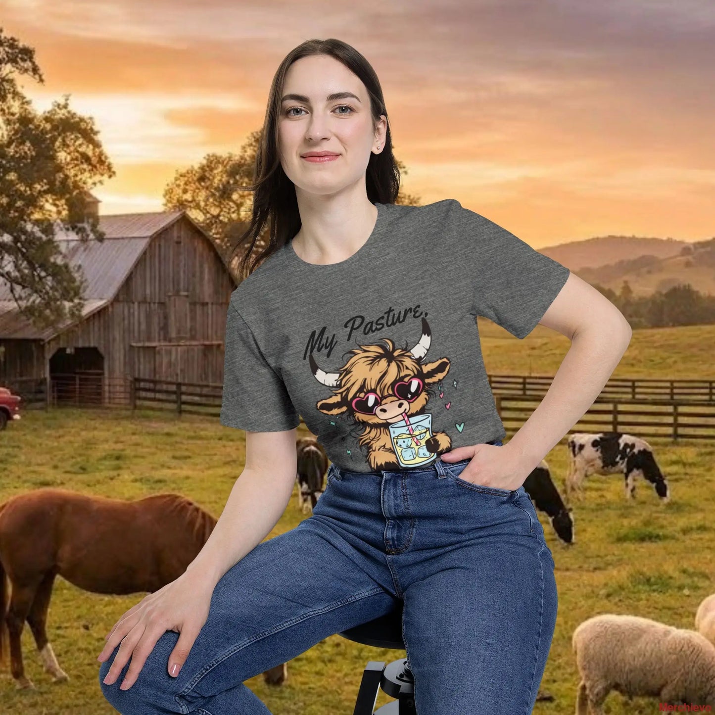 The ’Pasture Prince’ Highland Cow Tee T-Shirt