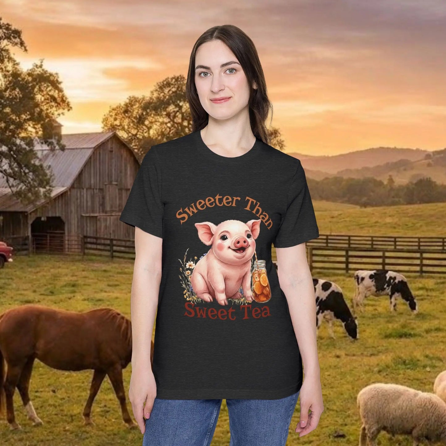 The "Sweet Tea & Southern Sass Pig" Tee
