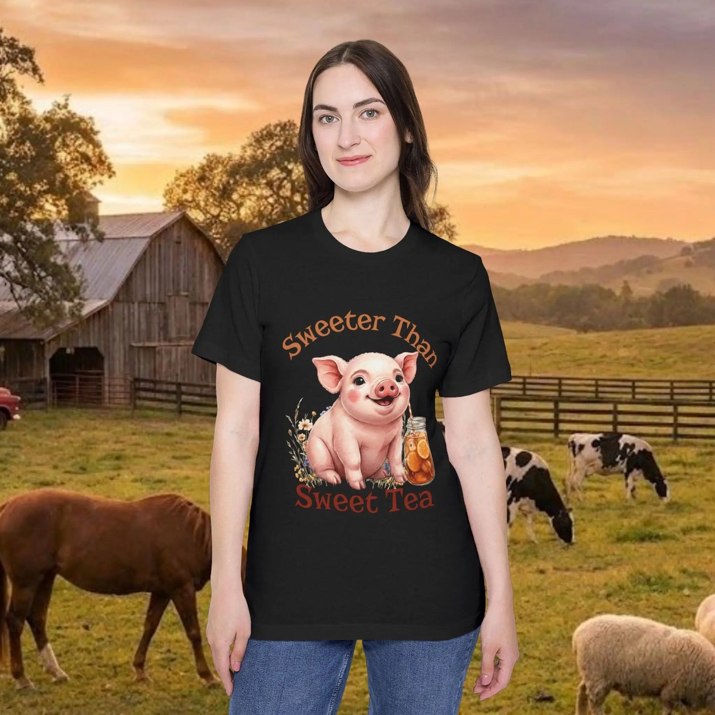 The "Sweet Tea & Southern Sass Pig" Tee