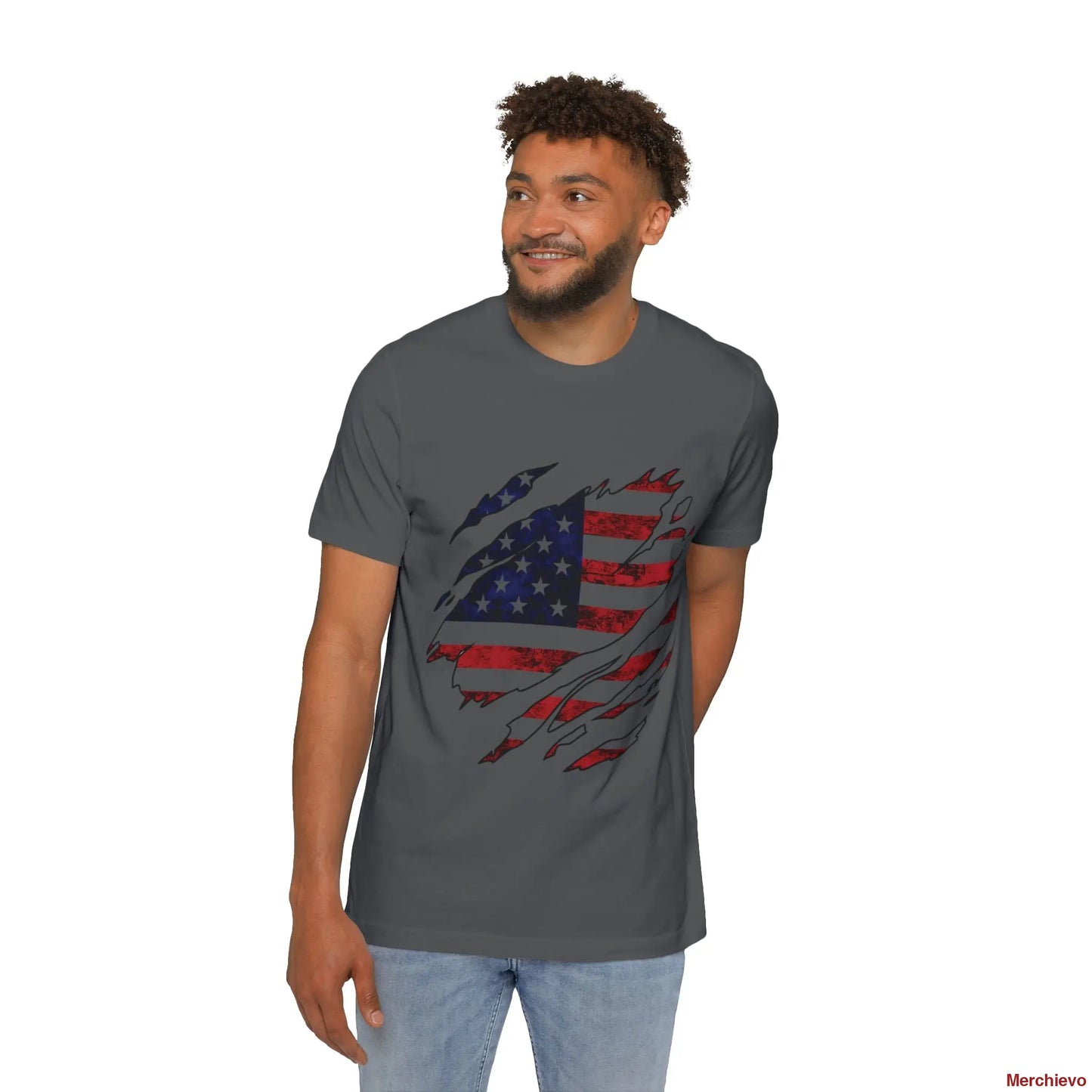 Torn American Flag TeeProduct Details: Asphalt / XS T-Shirt