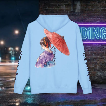 Watercolor Whispers  Silhouette Hoodie — Anime Art Sweatshirt