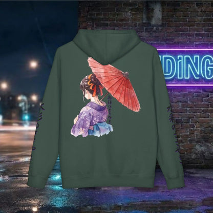 Watercolor Whispers  Silhouette Hoodie — Anime Art Sweatshirt