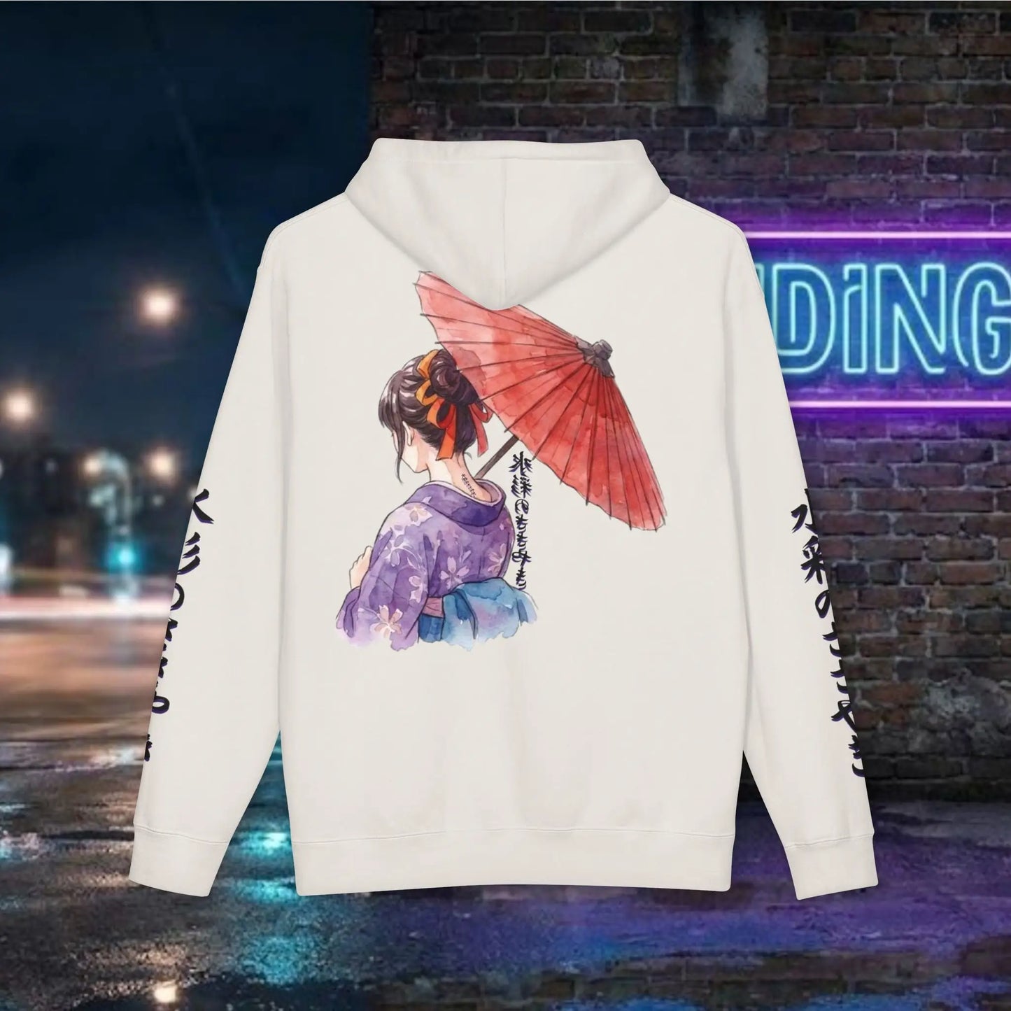 Watercolor Whispers  Silhouette Hoodie — Anime Art Sweatshirt
