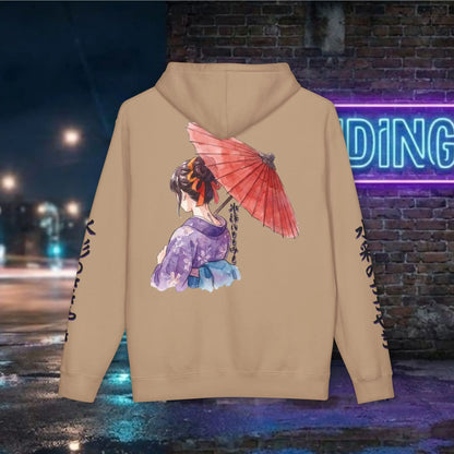 Watercolor Whispers  Silhouette Hoodie — Anime Art Sweatshirt
